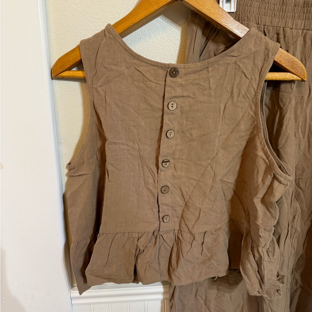 NWT Anrabess Brown Sleeveless Top and Pants Set - Picture 7 of 10
